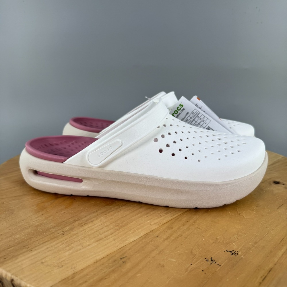 Crocs Inmotion Clog Mens Size 10 Shoes White Pink Beige Slip On Sandal LiteRide